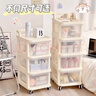 馨婺家小推车置物架收纳柜家用落地可移动多层零食玩具抽屉式婴儿储物柜 透明抽屉式【可移动/带轮】3层 实拍图