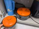 康舒（KANGSHU） 大容量砂锅炖锅家用耐高温陶土沙锅明火燃气陶土煲煮粥煲石锅 橙3.3L+1.1L(3-5人)破损补发 实拍图