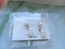 山茶花珍珠耳饰小众设计感耳钉2024年新款潮独特花朵耳环女秋 925银针 一对价 实拍图