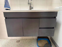 恋派浴室柜 陶瓷一体盆卫生间洗脸盆柜组合悬挂式洗漱台智能洗手盆柜 普通镜柜】珠光灰+陶瓷盆 90cm 实拍图