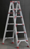 创硕 家用梯人字梯工程梯子铝合金梯货梯架 【五步梯红】加强加固款 实拍图