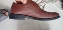 强人3515男鞋英伦商务休闲鞋简约系带男鞋透气男士皮鞋 红棕 41 实拍图