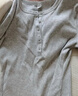 优衣库女装罗纹亨利领T恤/长袖修身短款内搭打底479591 487908 479591/02浅灰色 L 实拍图
