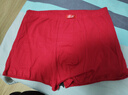 浪莎（LangSha）纯棉男士内裤大红色平角裤本命年中腰全棉短裤头马年秋冬四角裤男 【2条装】100%棉大红平角款 L /170码（建议90-110斤） 实拍图