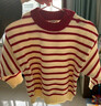 嘟嘟家宝宝条纹毛衣冬装儿童保暖上衣婴儿衣服女童冬季衣服 米杏黄条纹 实拍图