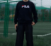 FILA 斐乐官方情侣款套头卫衣秋季休闲宽松针织长袖上衣 实拍图