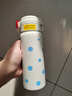 哈尔斯保温杯316不锈钢高颜值儿童男女士学生吸管双饮水杯子点点猫570ML 实拍图