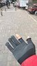 垂钓户外骑行快递外卖专用防滑手套露二指耐磨可触屏男女通用 黑色【1双】+灰色【1双】 实拍图