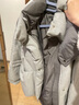 ELLE90白鸭绒灰色短款连帽羽绒服女2025冬季新款休闲新年保暖外套 浅灰 L 实拍图