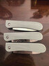 不锈钢折叠水果刀具家用切瓜果刀厨房去皮刀学生便携式分切果蔬刀 3种颜色各1把 实拍图