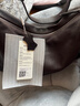 裘真植鞣（胎牛皮）双耳hobo包休闲单肩斜挎包大容量通勤包女 咖啡色（胎牛皮） 大包 实拍图
