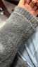 红袖（hopeshow）慵懒风高级感绵羊毛针织衫2025冬季新款女装【舒芙绒】内搭毛衣 烟灰056 L 实拍图