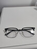 鲸逐痞帅斯文半框近视眼镜理工男学生防蓝光黑武士大框平光镜可配度数 亮黑银 0度防蓝光平光镜 实拍图