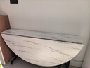 天启龙折叠餐桌家用小户型伸缩吃饭桌子现代简约多功能可移动10人大圆桌 1.5米白理石色餐桌 实拍图