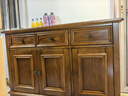 方寸毫厘 餐边柜 美式实木餐边柜酒柜中古靠墙厨房客厅餐厅茶水储物柜子 单层餐边柜1.2米(木门) 胡桃色 白蜡木*水性漆 实拍图