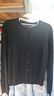 优衣库女装精纺美利奴羊毛圆领针织开衫/长袖通勤秋冬新款478331 09 黑色 L 实拍图