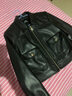 太平鸟女装短外套PU皮衣女秋装时尚高级感翻领旷野美拉德 黑色2 L  实拍图