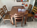 晨巢 餐桌 实木餐桌 可伸缩折叠圆桌餐桌家用现代中式饭桌餐厅家具 1.38米胡桃色 一桌六椅 实拍图