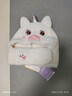 柠檬宝宝儿童帽子围巾一体男女童加厚防风保暖护耳帽毛线帽米白独角兽M 实拍图