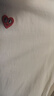 查尔斯桃心【王楚然同款】短袖T恤男女同款小爱心刺绣纯色打底衫 本白 L 实拍图