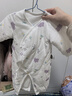 童泰新生婴儿衣服连体衣夹棉秋冬季0-6月初生宝宝纯棉加厚哈衣爬服 紫色花朵 59cm (建议1-3个月身高55-60cm) 实拍图