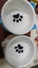 憨憨乐园猫碗陶瓷猫粮双碗斜口狗碗狗盆狗粮宠物幼猫咪吃饭食盆喝水喂食 实拍图