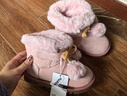 卡特兔儿童雪地靴女宝冬季学步鞋保暖棉鞋翻毛边加绒可爱毛球童鞋XCJ40 实拍图