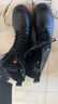 强人女靴侧拉链气质平跟马丁靴加绒保暖时尚女短靴 JDB263009 黑 39 实拍图