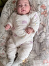 童泰新生婴儿衣服连体衣夹棉秋冬季0-6月初生宝宝纯棉加厚哈衣爬服 紫色花朵 66cm (建议3-6个月身高60-68cm) 实拍图