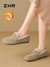 ZHR勃肯鞋女2025冬新款加绒乐福鞋子女平底棉鞋女孕妇鞋EH116B卡其39 实拍图