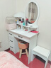 众淘梳妆台小户型卧室小型化妆台小型化妆桌卧室现代简约 【圆镜款+凳子】80cm 实拍图