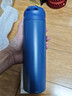 富光保温杯大容量轻量水杯男女学生316不锈钢车载弹盖杯年货礼品定制 菘蓝色【316不锈钢+滤网】500ml 实拍图