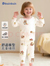 巴帝巴帝婴幼儿童纯棉秋衣秋裤套装男女童睡衣家居服 吐司小熊 110 实拍图