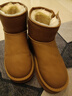 红蜻蜓雪地靴女鞋冬季厚底增高面包靴女靴短筒靴WTC44611 驼色 37 实拍图