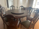 一具一家美式实木圆桌餐桌全实木1.3m复古1米5圆形餐桌餐厅家用餐桌椅组合 1.5m全实木圆桌+D618软包餐椅6把 实拍图