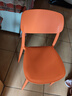 餐椅塑料椅子办公凳靠背休闲椅家用书桌椅卧室化妆椅简易小椅子 橙色-四腿餐椅【加固标准款】 实拍图