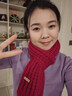 百搭韩版针织毛线红色围巾女2024圣诞冬季高级感新年礼物情侣围脖 针织围巾-酒红色-1个装-保暖 1 实拍图