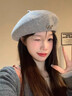 昙蓓漫毛呢贝雷帽女秋冬季蝴蝶结新款时尚洋气复古风画家帽子百搭显脸小 秋冬贝雷帽【灰色】蝴蝶结可拆卸 均码 【适合55-57cm】 实拍图