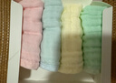 全棉时代婴儿口水巾儿童水洗纱布小毛巾洗脸礼盒4条装 粉蓝黄绿25×25cm 实拍图
