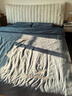 红豆全棉四件套100%纯棉刺绣床单被套床上三件套四季款长绒棉加厚磨毛 羽夕-宾利蓝 四件套1.8m 床单款 （被套200*230cm） 实拍图