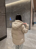 波司登（BOSIDENG）【小蛮腰】25新款羽绒服商场同款女短款90绒可脱卸帽显瘦保暖外套 【店长推荐】优乐卡其7E69-灰色系 XS 155/80A 体重约100斤以内 实拍图