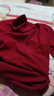 莫代尔半高领内搭打底衫女春秋冬德绒t恤长袖上衣肌底衣面膜t8002 大红色【德绒加厚】 2XL 建议125-140斤 实拍图