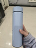 智能显温保温杯不锈钢高颜值大容量茶水分离水杯保热保冷 304蓝色-480ml 实拍图