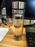 富光男女士双层玻璃杯 高硼硅玻璃304茶隔水杯子 带茶隔泡茶杯400ml 实拍图