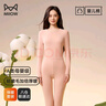 猫人（MiiOW）女士保暖内衣纯棉秋衣裤圆领磨毛母婴级一等品莱卡婴儿棉套装 实拍图