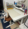 爱果乐学习桌儿童学习桌儿童书桌写字桌升降桌电脑桌实木大白桌高中生 【1m抽屉款+书架】艺术家8 实拍图