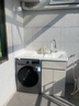 JOMOW九牧王蜂窝铝洗衣柜阳台一体台盆洗衣池槽洗衣机柜滚筒伴侣浴室柜 120CM 右盆 奶茶色 送抽拉龙头 实拍图