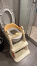 曼龙儿童马桶坐便器男女宝宝阶梯式可折叠踩脚凳洗漱凳坐便圈 暖沙咖 实拍图