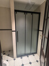 九牧一字形三联动推拉移门干湿分离淋浴房浴室卫生间玻璃隔断赠挡水条 雅黑（不锈钢窄边） 光玻1.0-1.09m（高1.9m） 实拍图