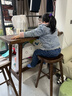 匠谷全实木客厅隔断吧台桌家用阳台靠窗桌高脚桌沙发边吧台桌椅长条桌 120*45*100厚度5cm松木(包送装) 实拍图